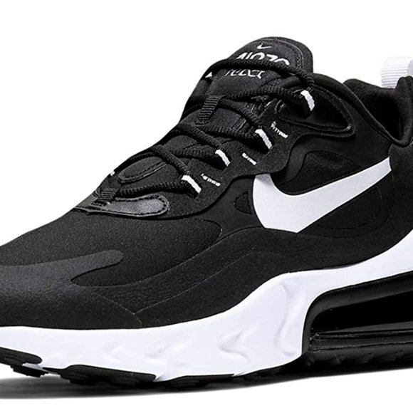 Nike Air Max 270 React Men'sRunning Shoes Black White CI3866-004 Oreo Black - Picture 7 of 10